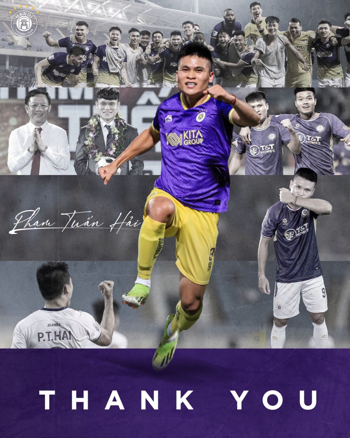 Tiền đạo Phạm Tuấn Hải chia tay Hà Nội FC.