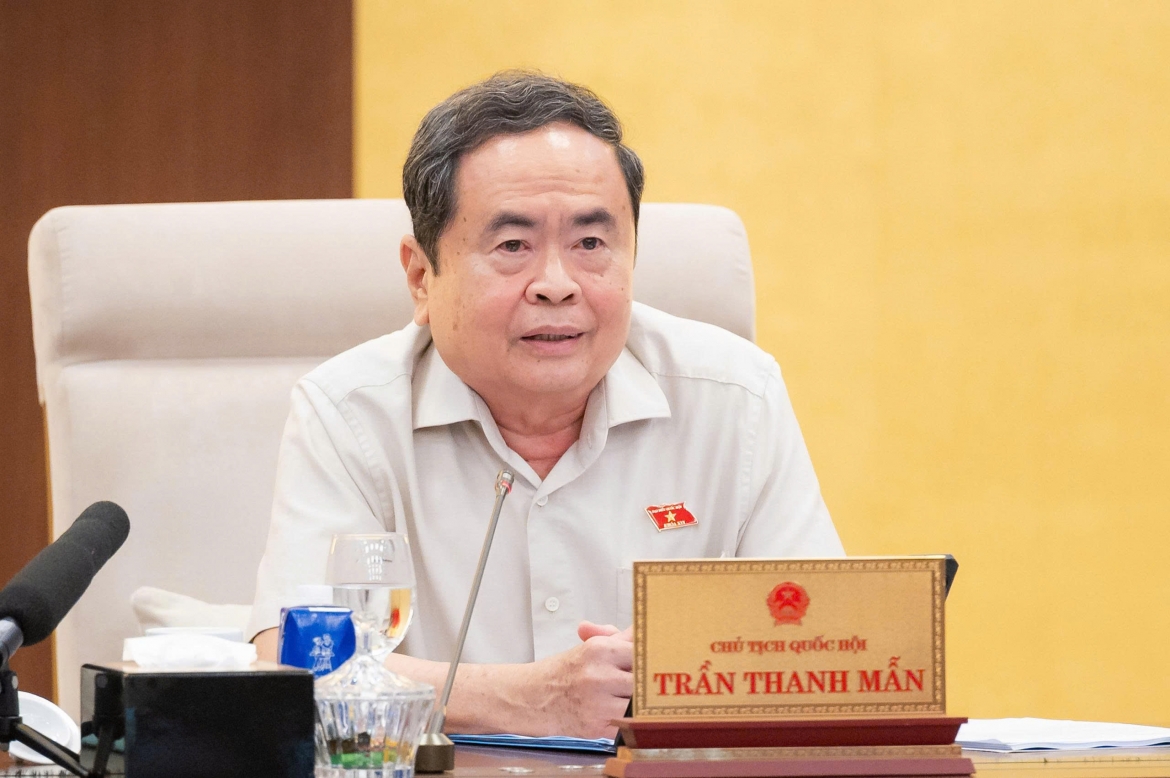 Chủ tịch Quốc hội Trần Thanh Mẫn phát biểu tại phiên họp.