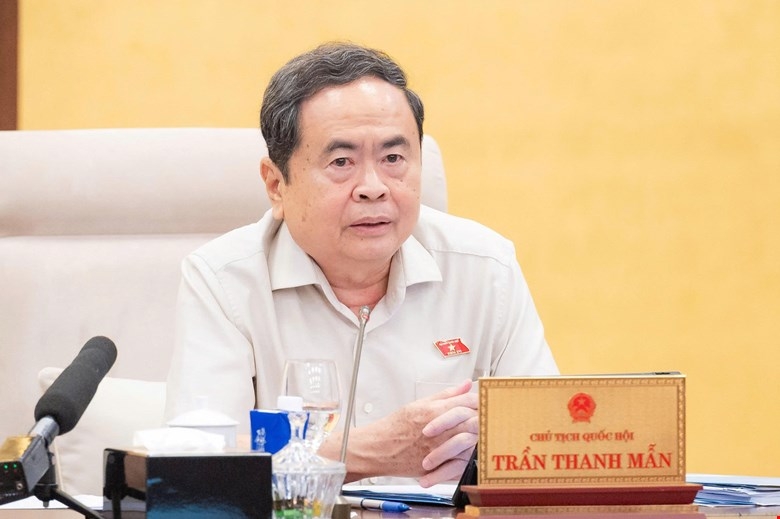 Chủ tịch Quốc hội Trần Thanh Mẫn phát biểu tại phiên họp.