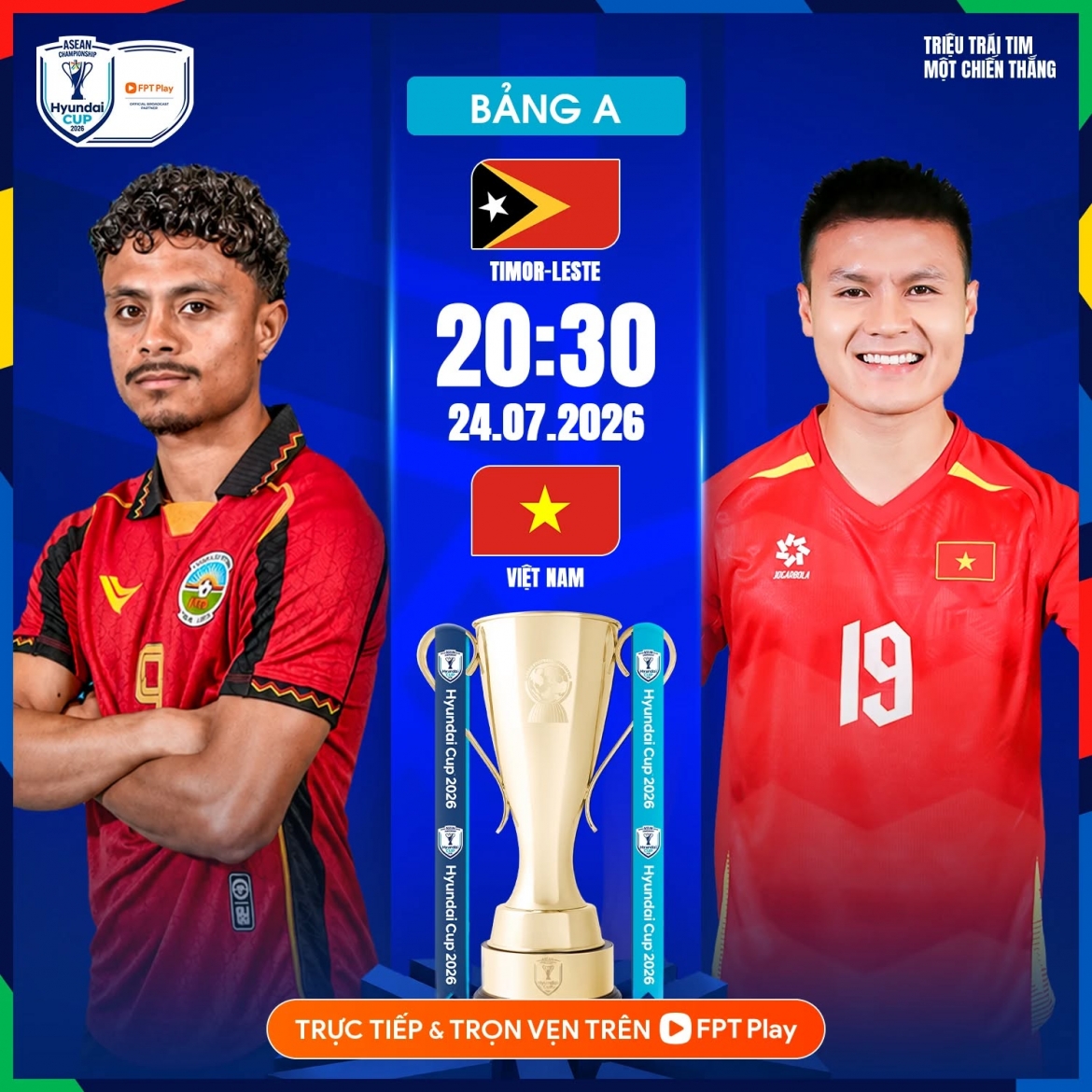 ĐT Việt Nam vs ĐT Timor Leste so tài lúc 20h30 ngày 24/7