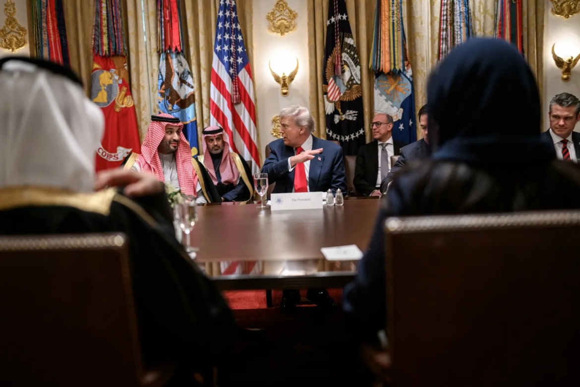 Tổng thống Mỹ Donald Trump tiếp Thái tử Saudi Arabia Mohammed Bin Salman tại Nhà Trắng tháng 11/2025 (Ảnh: The White House)