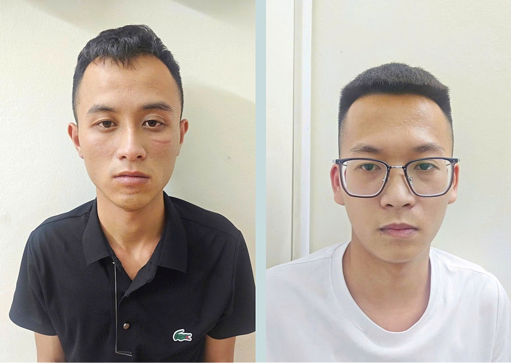 Đối tượng Nguyễn Vũ Kỳ và Hoàng Tuấn Nhật. (Ảnh: Công an tỉnh Hà Tĩnh).