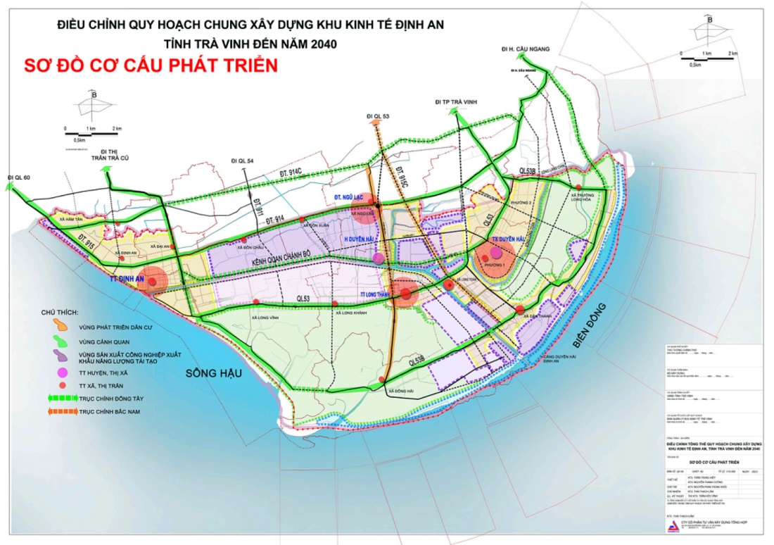Quy hoạch Khu kinh tế Định An đến năm 2040 - Ảnh: Cổng TTĐT Vĩnh Long
