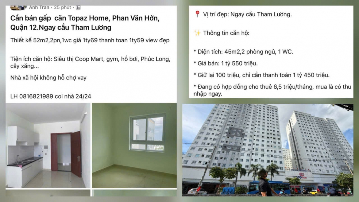 Nhà ở xã hội Topaz Home bị rao bán tràn lan trên mạng xã hội 