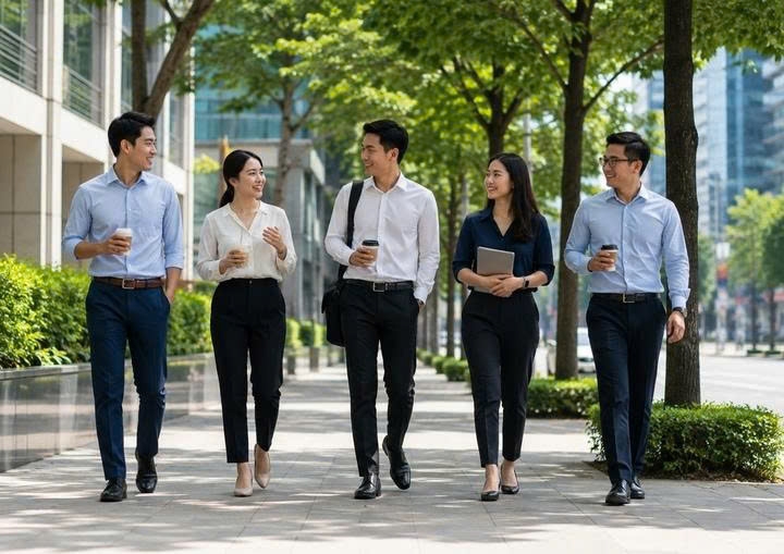 Đi bộ 30 phút mỗi ngày giúp dân văn phòng giảm mỡ máu, huyết áp, kiểm soát cân nặng. (Ảnh minh hoạ)
