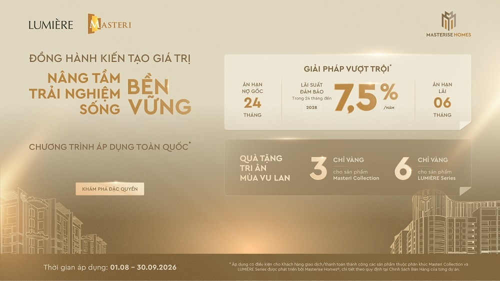 Giải pháp tài chính của Masterise Homes phối hợp với Techcombank giúp khách hàng thêm chủ động trong kế hoạch sở hữu bất động sản, an tâm kiến tạo tổ ấm và hoạch định tương lai dài hạn 
