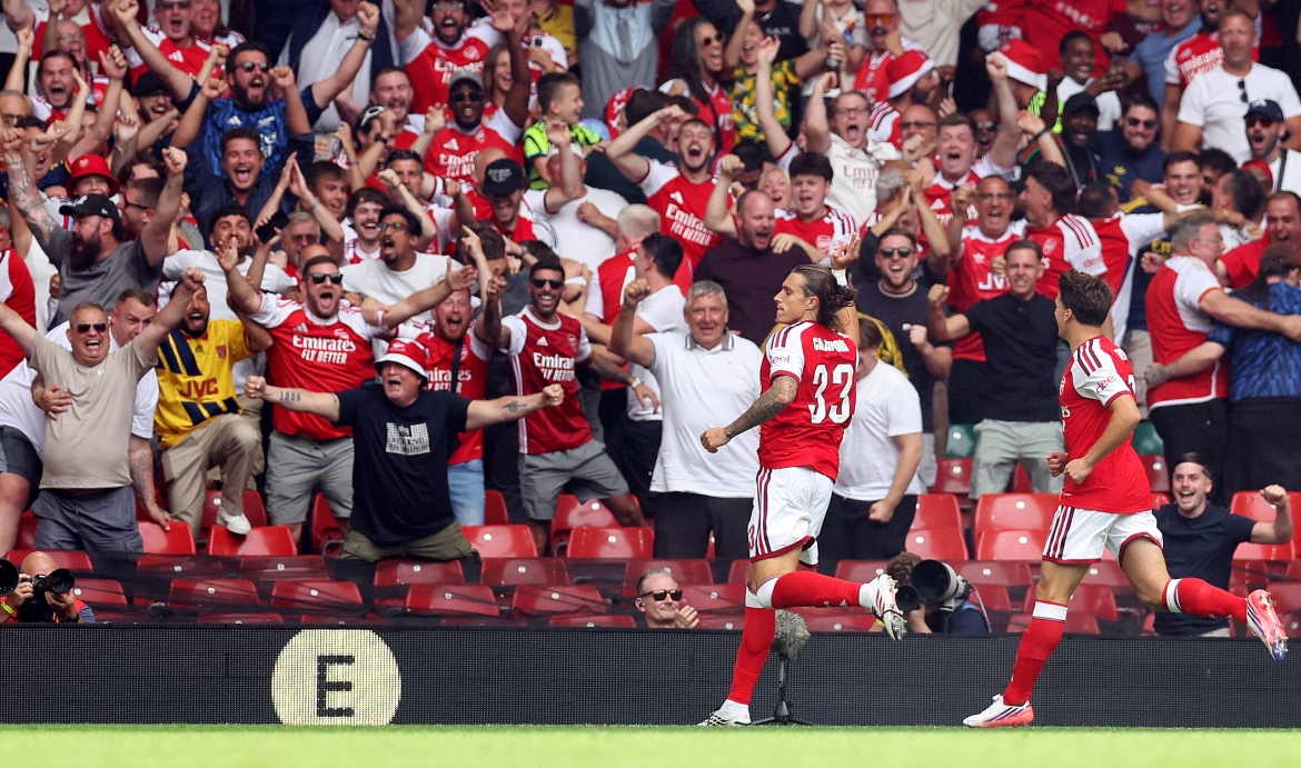 Arsenal có khởi đầu như mơ trong trận Siêu Cúp Anh. (Ảnh: Reuters)