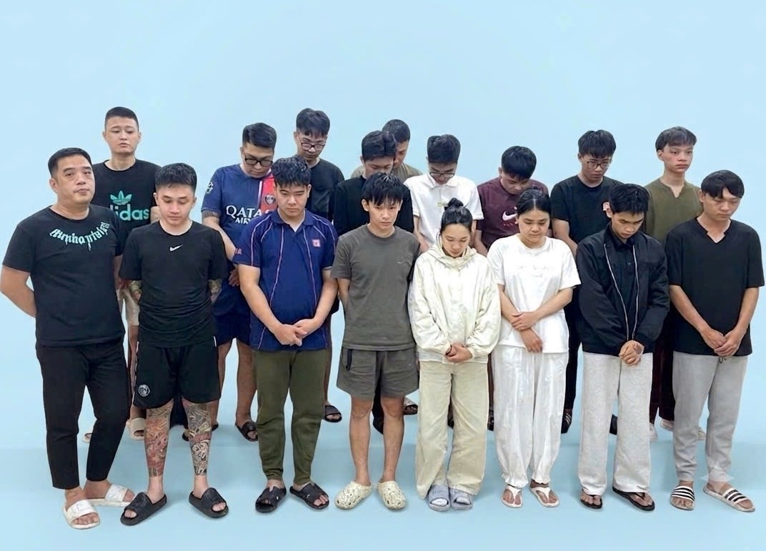 Cơ quan Cảnh sát điều tra Công an thành phố Hải Phòng bắt tạm giam 28 đối tượng. 
Ảnh: CAHP