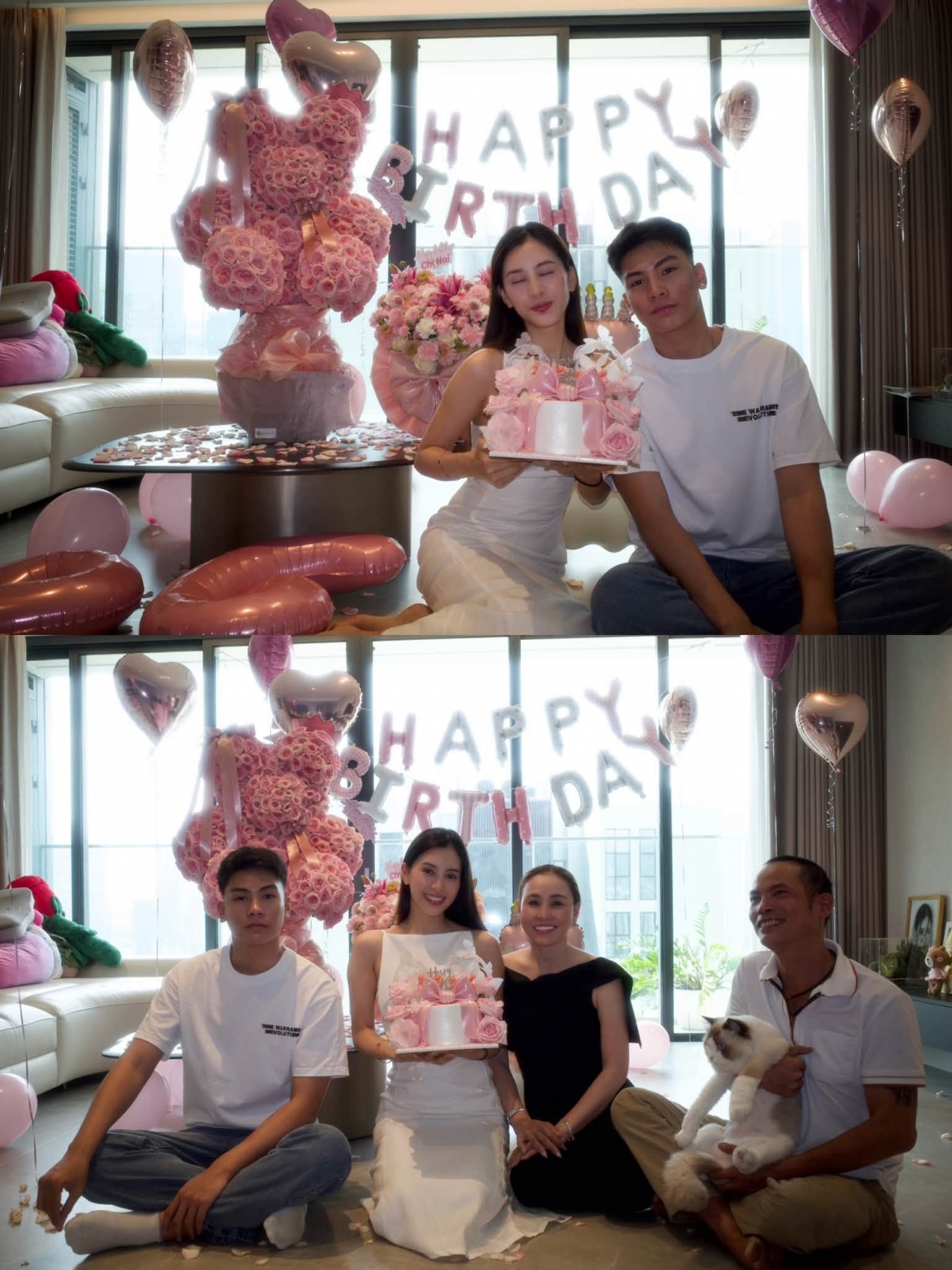 Trên trang cá nhân, hoa hậu Tiểu Vy khoe hình ảnh đón sinh nhật hạnh phúc cùng gia đình.