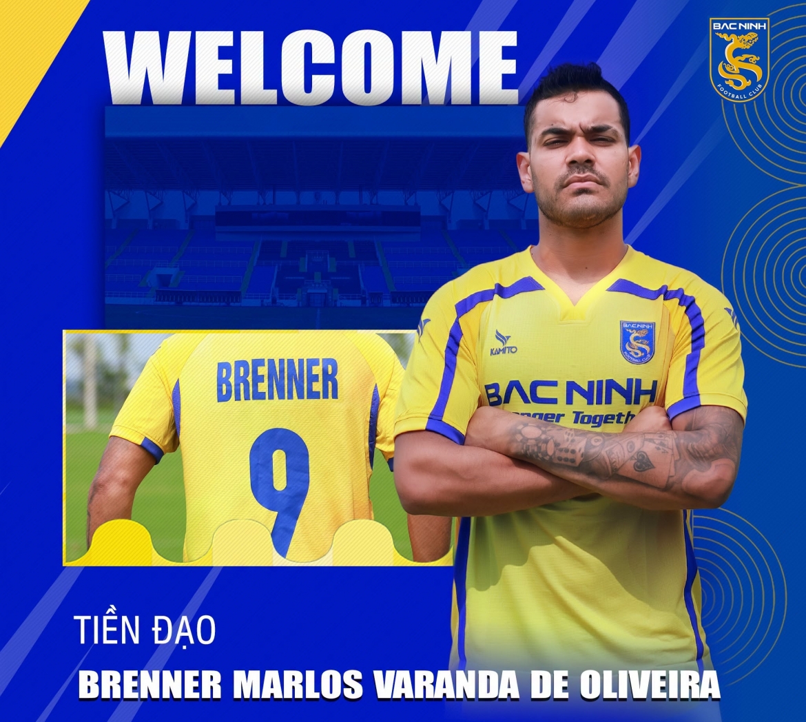 Bắc Ninh FC thông báo chiêu mộ thành công tiền đạo Brenner. (Ảnh: CLB)