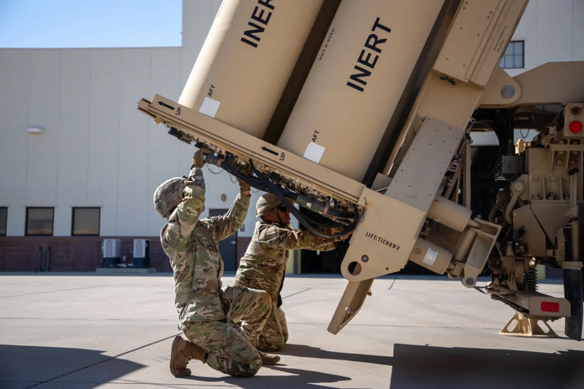 Các binh sĩ Mỹ chuẩn bị hệ thống phòng thủ tên lửa THAAD tại Fort Bliss, Texas. Ảnh: Lục quân Mỹ.
