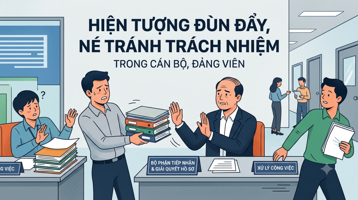 Vẫn còn hiện tượng đùn đẩy, né tránh trách nhiệm trong cán bộ, đảng viên. Ảnh: AI