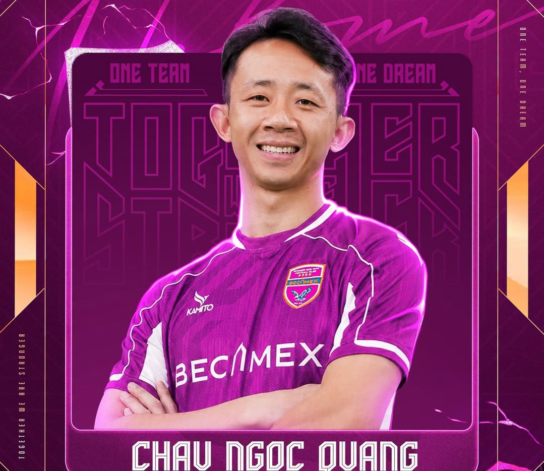 TP Hồ Chí Minh chiêu mộ thành công Châu Ngọc Quang (Ảnh: CLB TP.HCM)