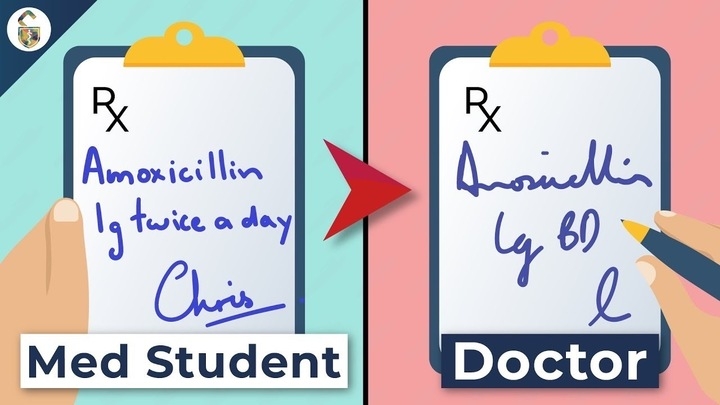 Quá trình học tập phải ghi chép nhanh khiến chữ bác sĩ xấu dần theo thời gian. (Ảnh: DocUnlock)