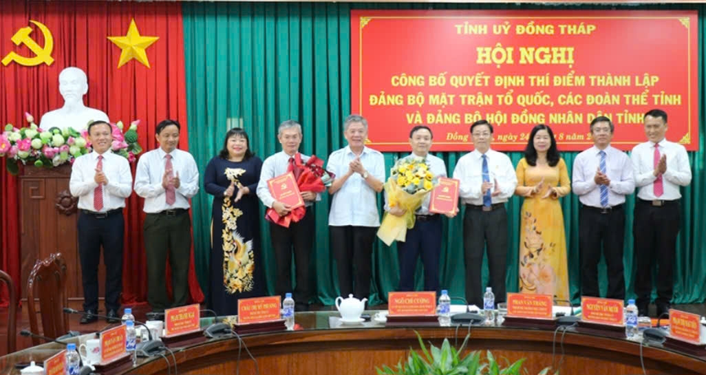 Đảng bộ Mặt trận Tổ quốc, các đoàn thể trực thuộc Tỉnh ủy Đồng Tháp.