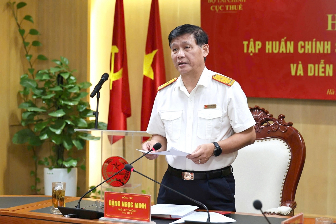 Phó Cục trưởng Cục Thuế Đặng Ngọc Minh phát biểu chỉ đạo tại hội nghị