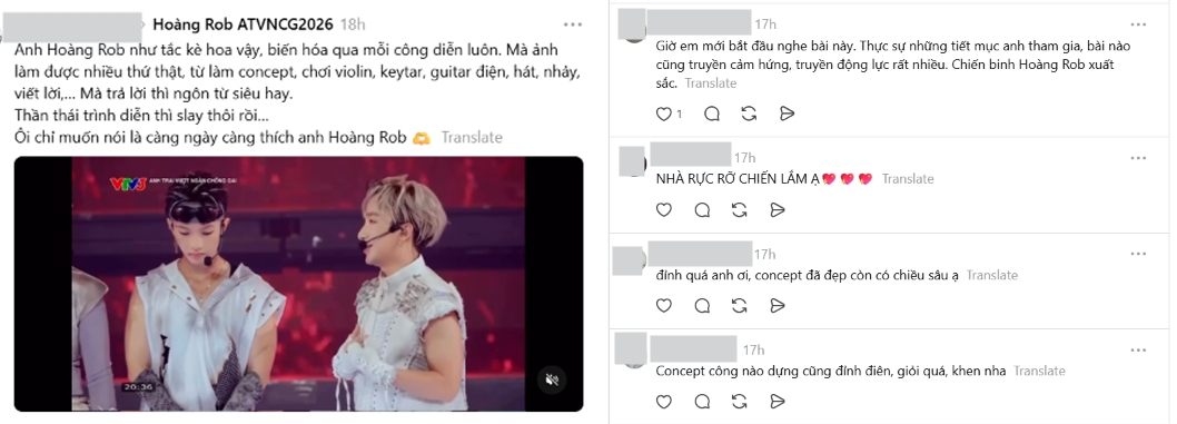 Nhiều khán giả bày tỏ bất ngờ trước sự biến hóa của Hoàng Rob qua các công diễn.
