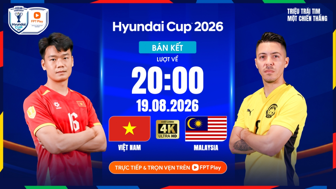 Trận đấu giữa Việt Nam vs Malaysia diễn ra vào lúc 20h hôm nay 19/8.
