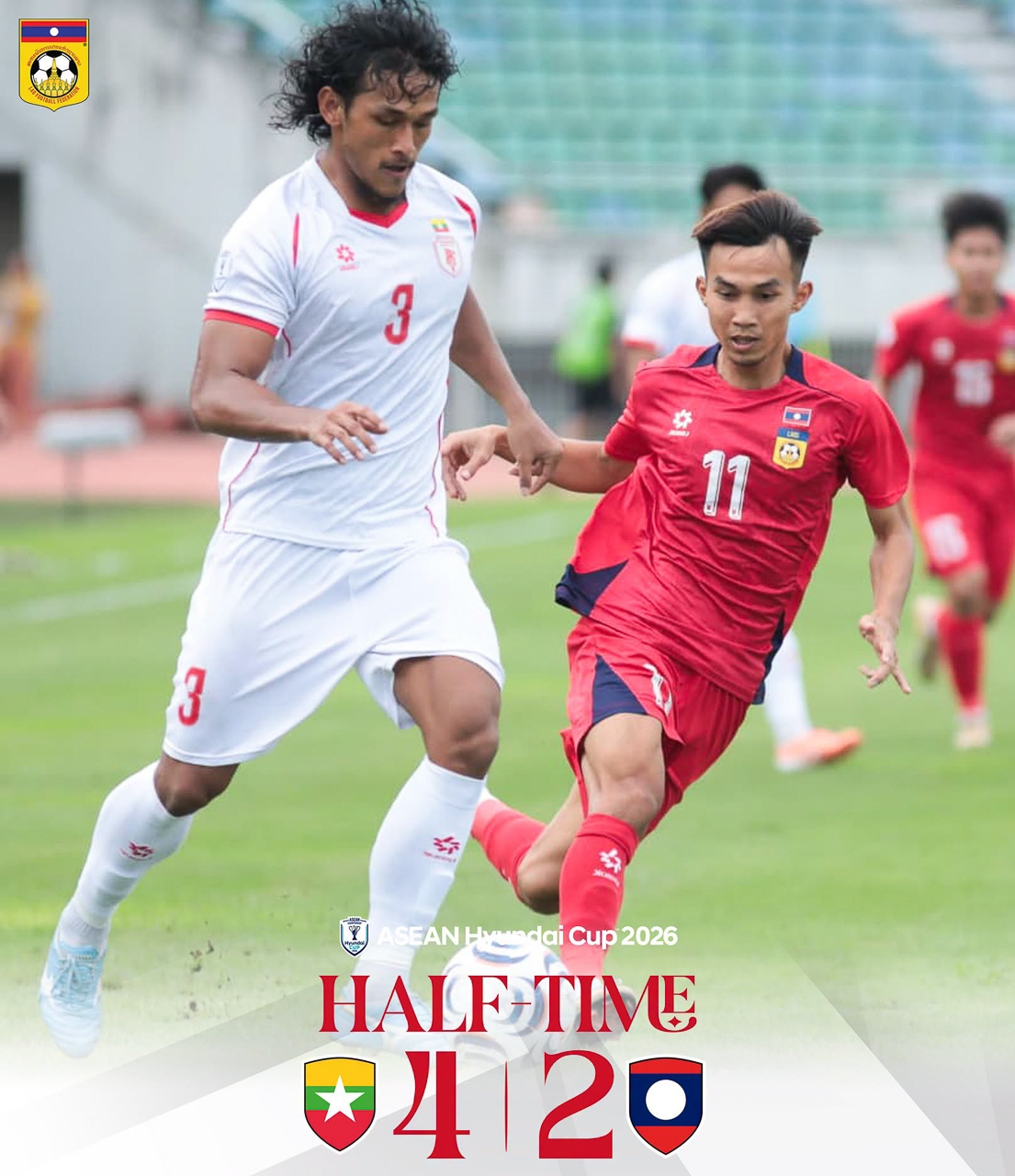 ĐT Myanmar chơi tốt hơn trong hiệp một (Ảnh: LFF)