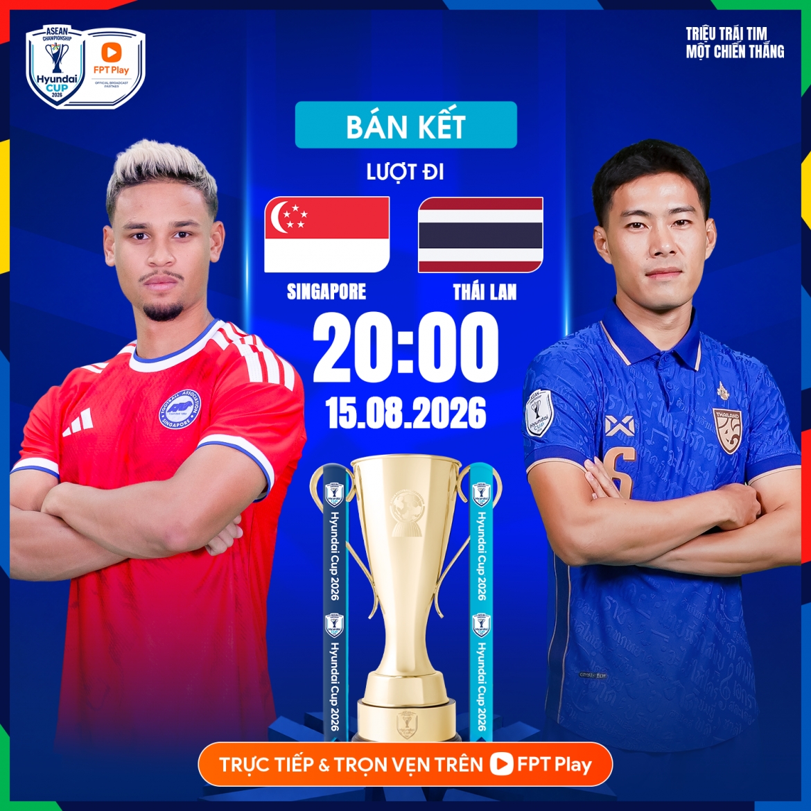 Trận đấu diễn ra vào lúc 20h hôm nay 15/8.