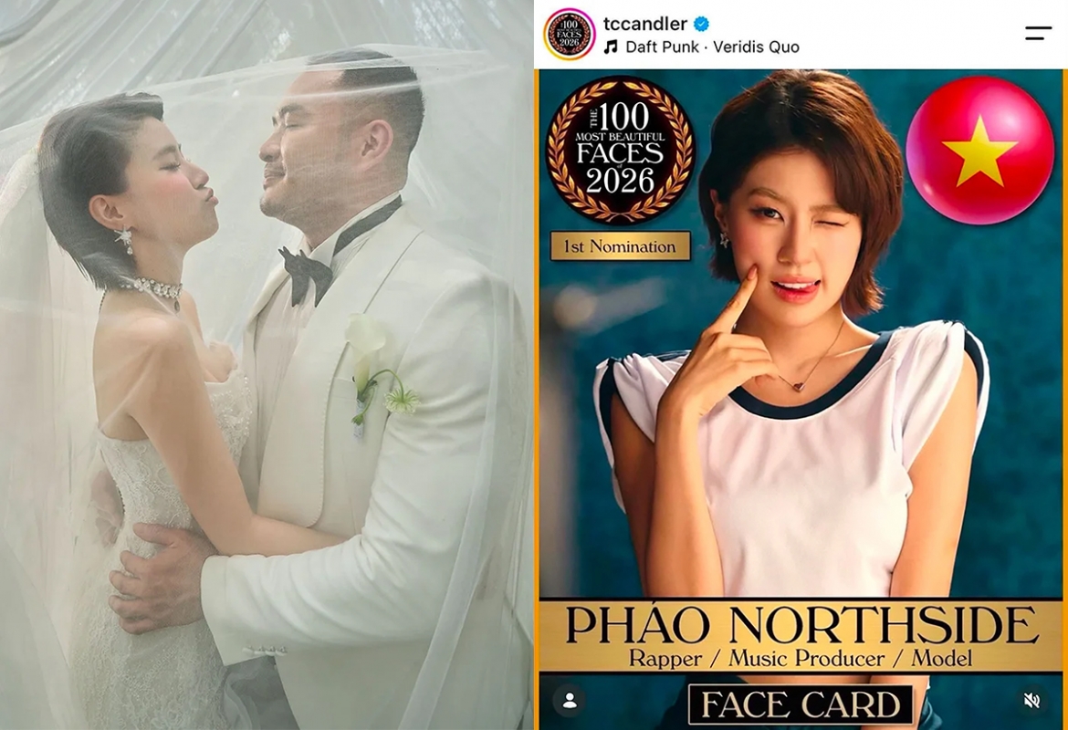 Sao Việt 13-8: Ngay sau khi tung ảnh mặc váy cưới khiến dư luận tò mò, <a href="https://vov.vn/giai-tri/nghe-si/rapper-phao-noi-ve-canh-nong-trong-lan-dau-dong-phim-dien-anh-tho-oi-post1272919.vov" target="_blank">rapper Pháo</a> đón tin vui khi lọt danh sách đền cử Top 100 gương mặt đẹp nhất thế giới của chuyên trang TC Candler. Trong bộ váy cô dâu, nữ rapper hài hước viết: “Cuối cùng cũng đến lúc giới thiệu người sẽ cùng em bước vào chương mới của cuộc đời. Xin chào mọi người, đây là chú rể của em”. 