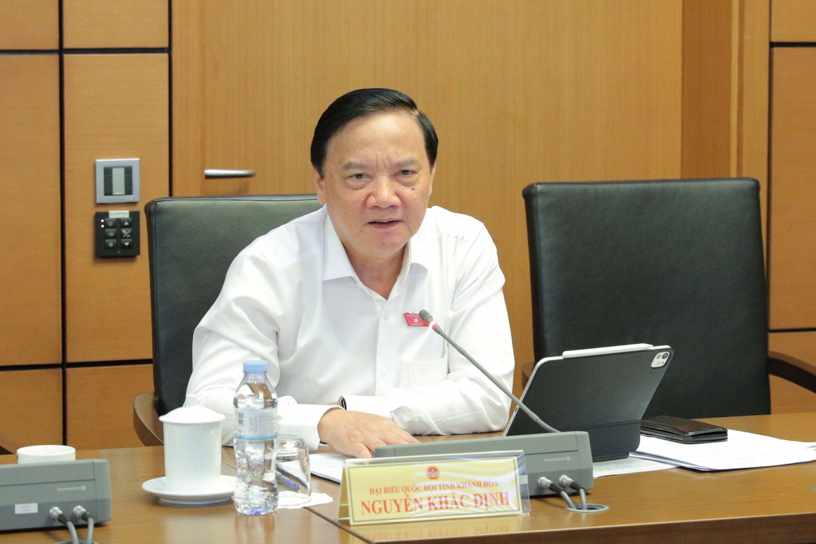 Phó Chủ tịch Quốc hội Nguyễn Khắc Định góp ý về dự án Luật sửa đổi, bổ sung một số điều của Luật Xuất bản
