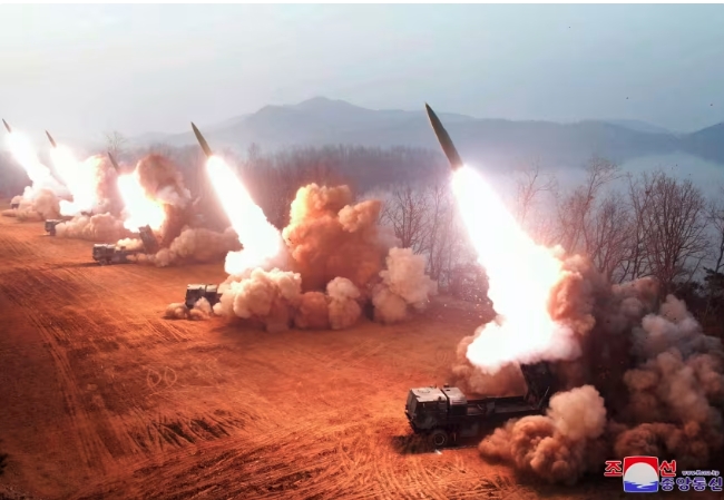 Một vụ phóng tên lửa của Triều Tiên. Ảnh: KCNA