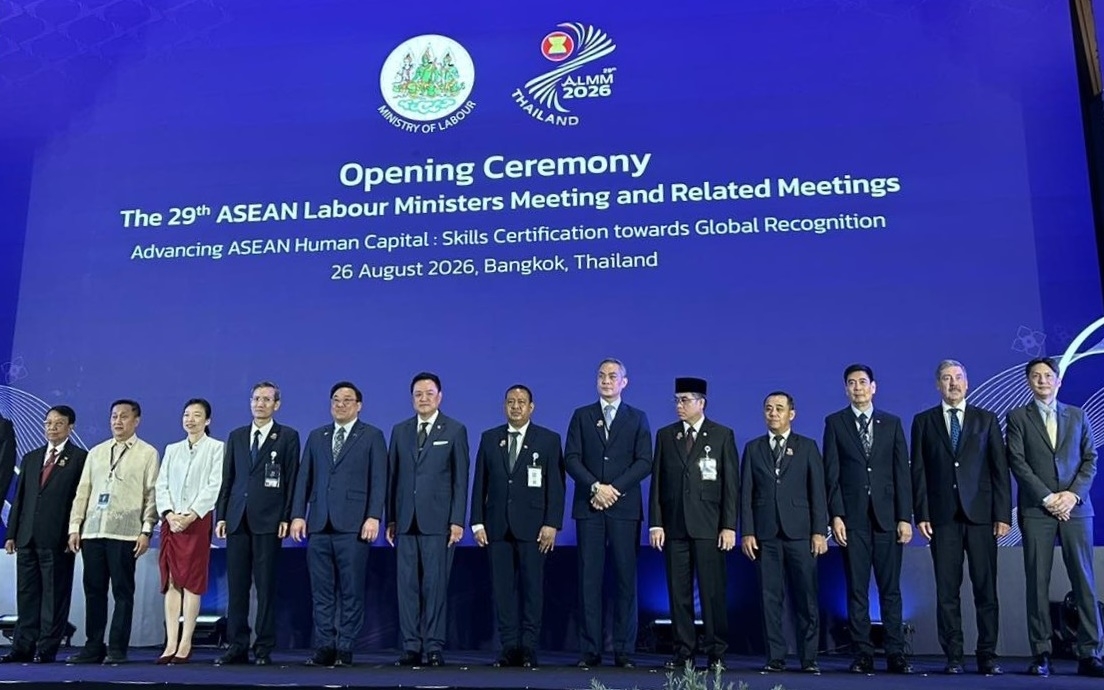 Sáng 26/8/2026, Hội nghị Bộ trưởng Lao động ASEAN lần thứ 29 (ALMM 29) cùng các hội nghị liên quan đã chính thức khai mạc tại Bangkok (Thái Lan).