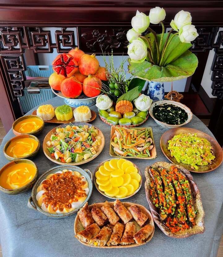 Gợi ý mâm lễ cúng chay ngày Rằm tháng 7 Âm lịch (Ảnh: Nguyễn Hồng Thúy)