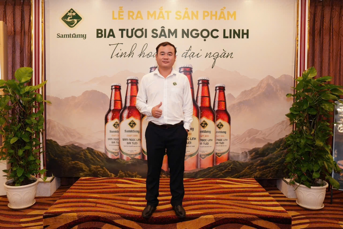 Ông Lương Tấn Lợi, CEO Công ty CP Sâm Việt Nam - Trà My Quảng Nam tại buổi lễ ra mắt