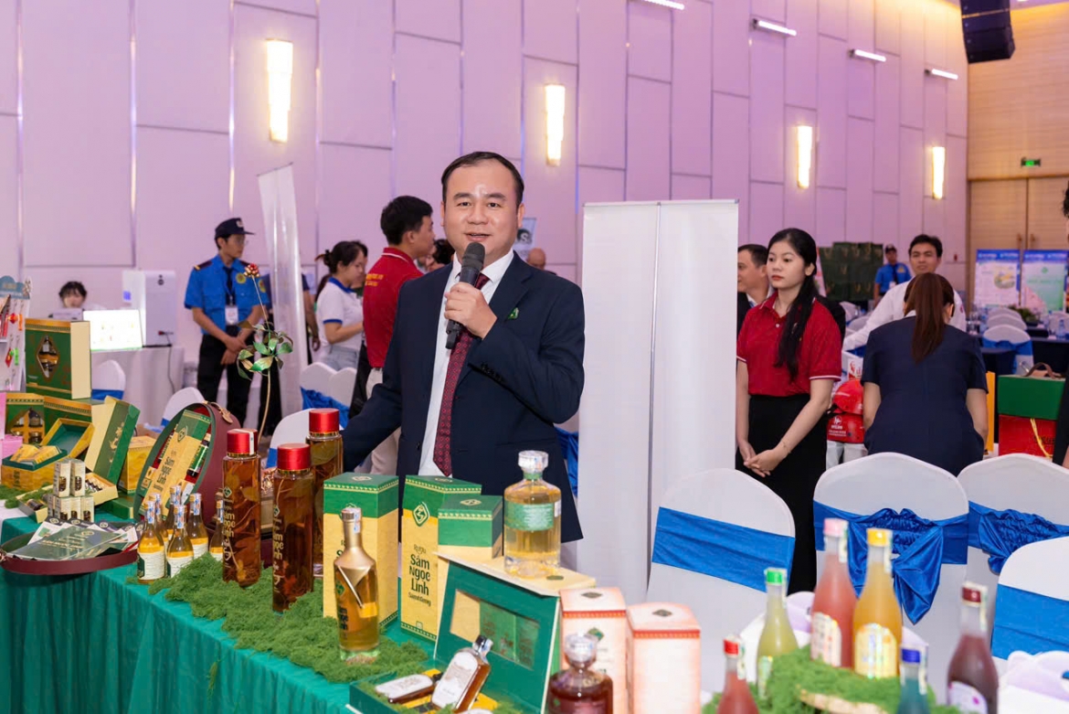 Công ty CP Sâm Việt Nam - Trà My Quảng Nam với nhiều dòng sản phẩm đa dạng như trà sâm, nước uống sâm, yến sâm, dầu thảo dược sâm ngọc linh, rượu sâm...