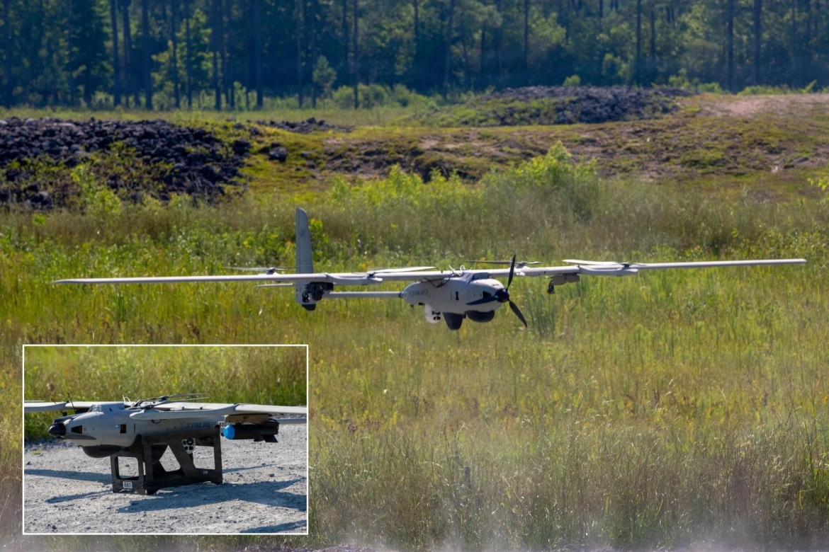 Một chiếc VXE30 Stalker thuộc Trường Huấn luyện UAV cỡ nhỏ thuộc Thủy quân lục chiến Mỹ hạ cánh sau khi triển khai drone FPV Neros Archer trong cuộc thử nghiệm tại Trại Lejeune, Bắc Carolina, ngày 9/7 (Ảnh: Army Recognition)