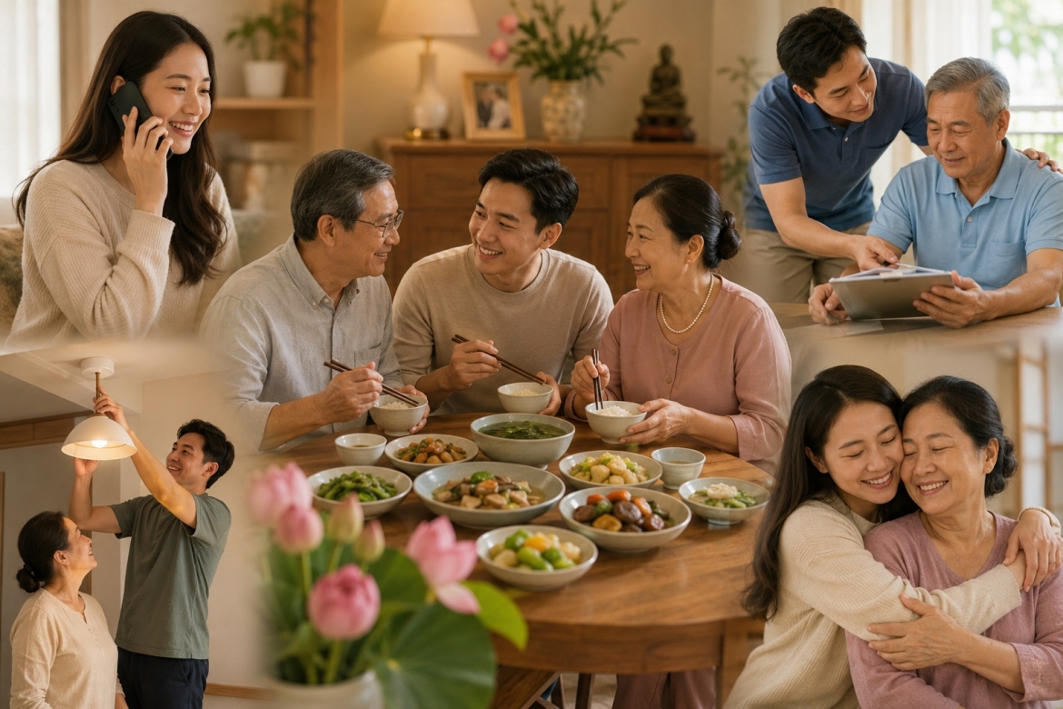 Khi cha mẹ còn ở bên, điều quý giá nhất không phải là món quà lớn đến đâu, mà là chúng ta còn có cơ hội để yêu thương và chăm sóc họ (ảnh Chatgpt)
