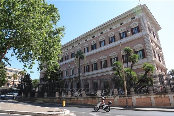 Đại sứ quán Mỹ ở Rome (Italy), nơi diễn ra vòng đàm phán giữa Israel và Lebanon. Ảnh: TTXVN