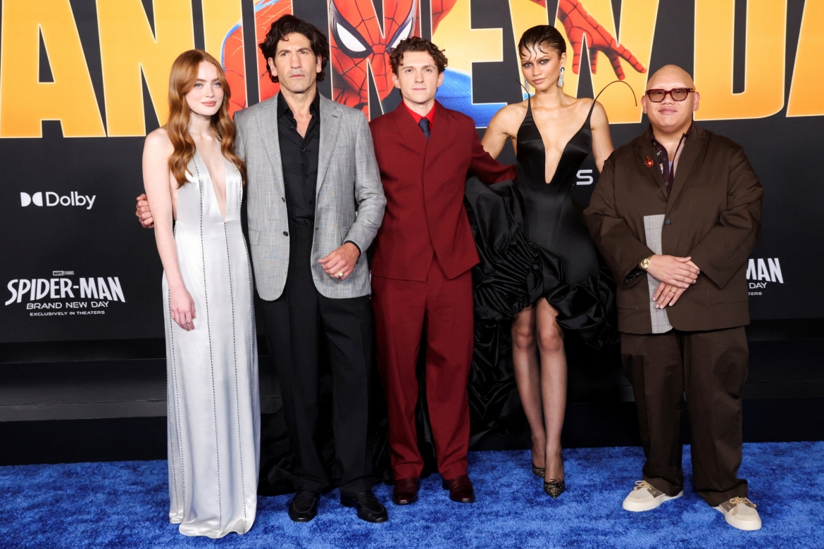 Zendata cùng dàn cast trong Spider Man: Brand New Day trong buổi công chiếu phim tại Los Angeles. (Ảnh: Reuters)