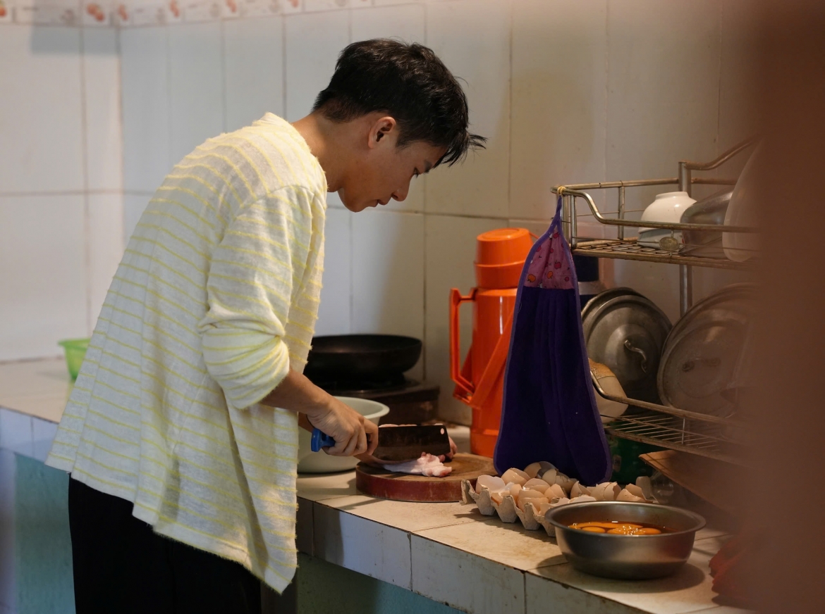 Bùi Công Nam một mình trông 5 đứa trẻ, rồi loay hoay vào bếp và lo bữa cơm sẽ thành “ký ức kinh hoàng” với các bé.