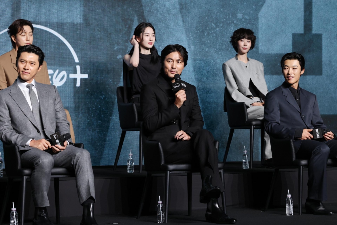 Dàn diễn viên “Made in Korea” mùa 2 tại buổi họp báo ở Seoul ngày 2/9. (Ảnh: Yonhap)