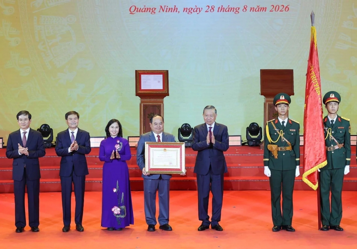 Sáng 28/8/2026, tại Quảng Ninh, Tổng Bí thư, Chủ tịch nước Tô Lâm dự Lễ công bố Nghị quyết của Quốc hội về việc thành lập thành phố Quảng Ninh và đón nhận Huân chương Lao động hạng Nhất.