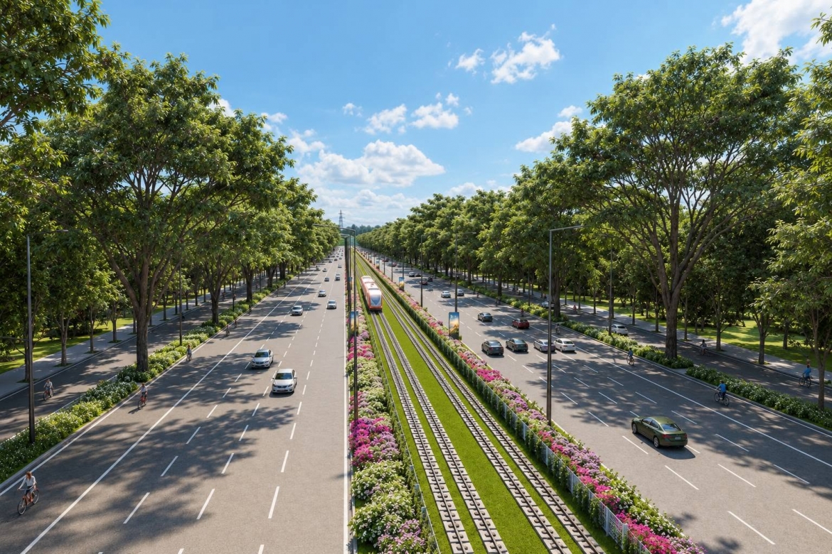 Phối cảnh tuyến đường sắt nhẹ (LRT) Phú Quốc để phục vụ APEC 2027.