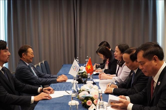 Phó Chủ tịch nước Võ Thị Ánh Xuân tiếp Tổng Thư ký CICA Kairat Sarybay. Ảnh: TTXVN