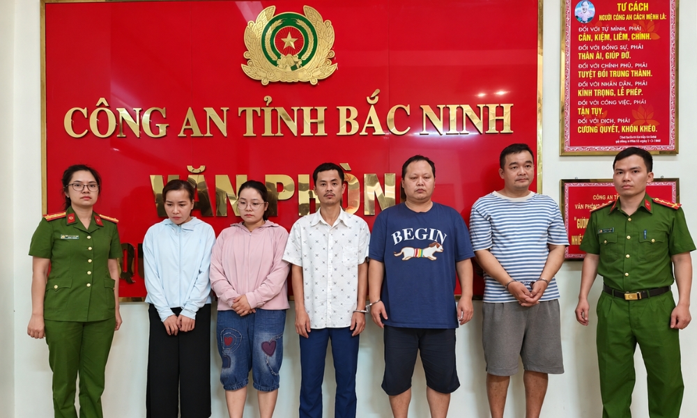 Một số đối tượng trong vụ án tại Cơ quan điều tra Công an thành phố Bắc Ninh