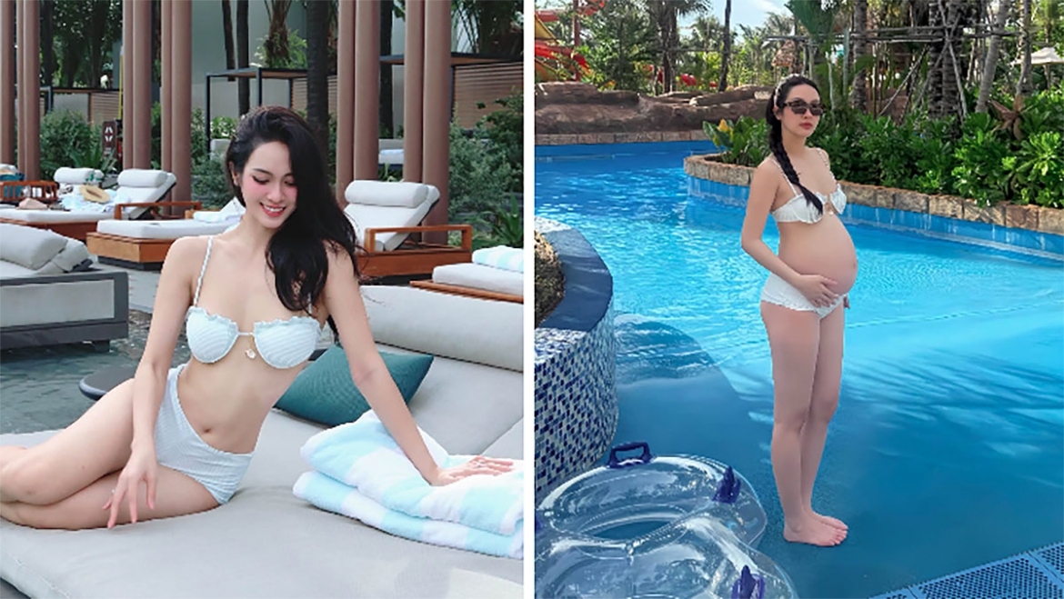 Vũ Thúy Quỳnh ước con có mũi cao thừa hưởng từ bố mẹ, hạnh phúc vì Đức Phạm luôn đồng hành.